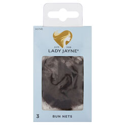 Lady Jayne Pack of 3 Bun Nets - Medium Brown